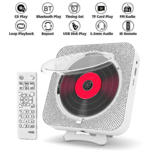 Φορητό CD Player με ηχείο Bluetooth, στερεοφωνικό music player, οθόνη LED, δυνατότη 1