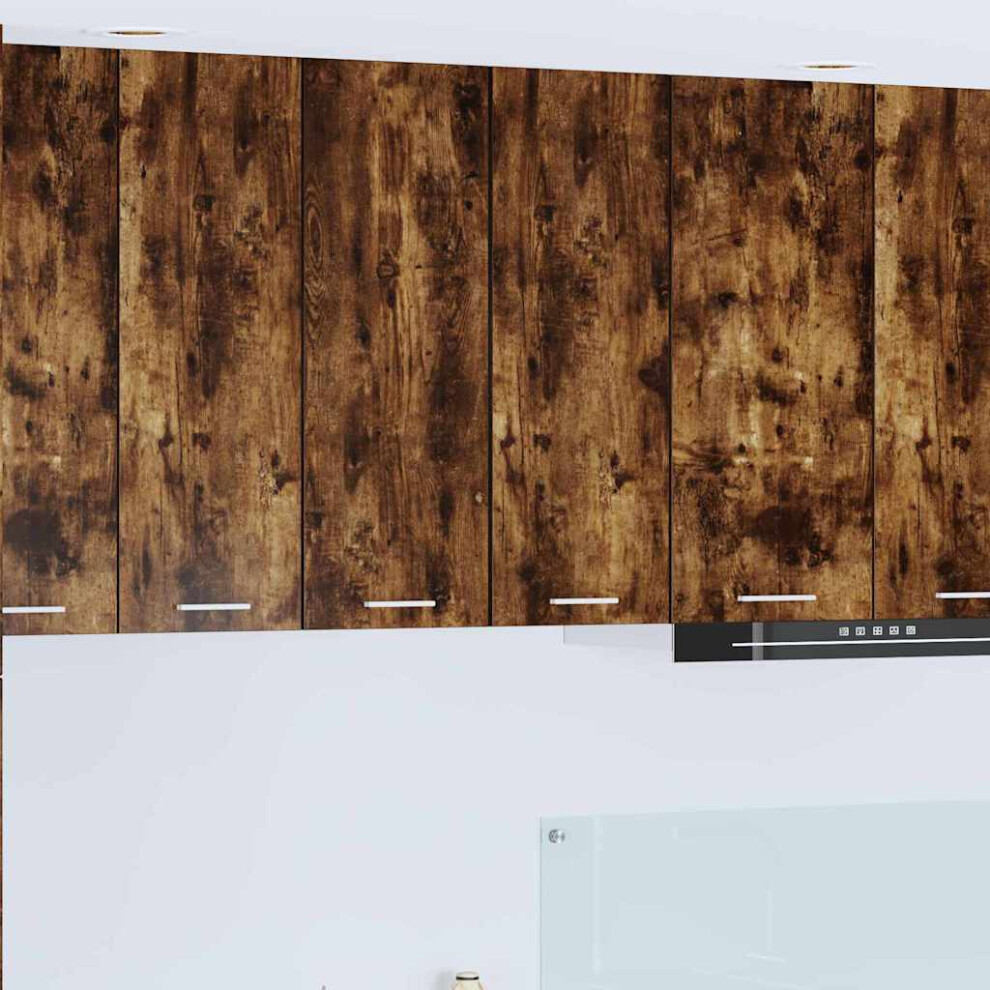 Vidaxl Hanging Cabinet With Door Smoked Oak And White 30 X 31 X 80 Cm