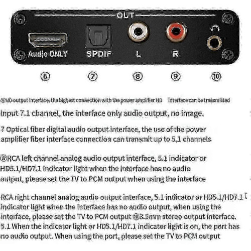 HDMI eARC ARC Audio Extractor, Μετατροπέας 192KHz, Προσαρμογέας eARC σε RCA για τηλεόρασ 1
