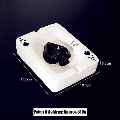 Κεραμικό σταχτοδοχείο τσιγάρων Creative Poker για επιτραπέζια χρήση, φορ 2