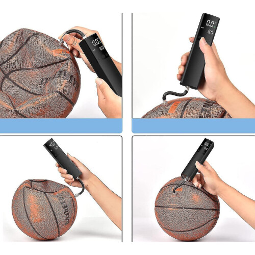 Pompa ad aria portatile con gonfiaggio rapido, manometro preciso e display LCD digitale, design compatto. 2
