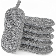 6 Pack Reusable Non-Scratch Dishwashing Sponges, Kitchen Scourers and Cleaning Pads for Everyday Washing Up and Gentle C