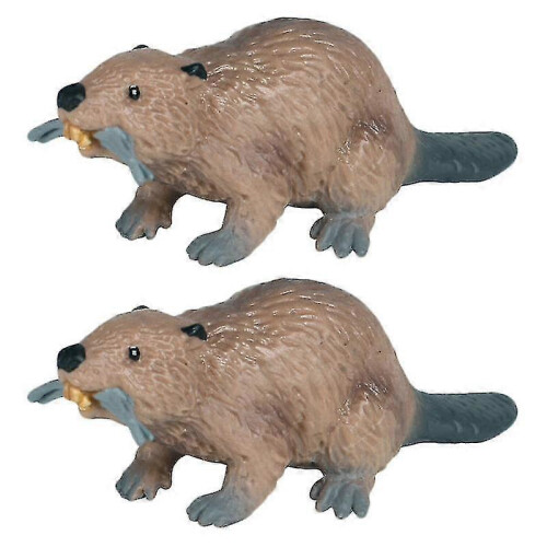 Πακέτο 2 φιγούρων ζώων με προσομοίωση κάστορα, εκπαιδευτικά παιχνίδ