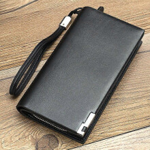 Men's Long Zipper Wallet, Large Capacity Business Purse with Card Slots and Durable Construction