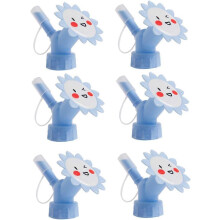 Set mit 6 blauen Gießflaschen mit Cartoon-Motiven für die einfache Blumenpflege, robust und sicher für den Hausgarten
