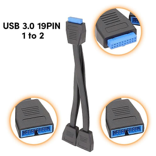 Καλώδιο μητρικής πλακέτας USB 3.0 19 ακίδων με κεφαλίδα 1 προς 2, 20 cm, καθαρ 1