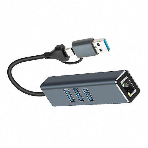 Σταθμός σύνδεσης USB και USB-C Gigabit Ethernet Hub 2 σε 1, προσαρμογέας USB 3.0 σε RJ45 μ 2