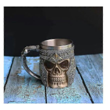 Skull Coffee Mug with Stainless Steel Liner, 13oz Beer Mug, Men's Gift for Father's Day and Halloween, 1 Piece