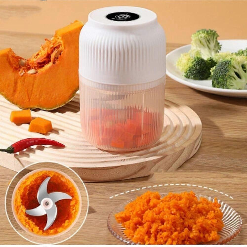 (White) Electric Garlic Chopper,Rechargeable Food Processor for Garlic Ginger Onion 1