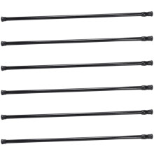 6X Extendable Telescopic Spring Loaded Net Voile Tension Curtain Rail Pole Rods,70-120cm,Black