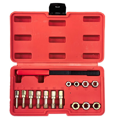 Universal 15 Piece Metric Thread Chaser Set Thread Rethreading Kit M6 M8 M10 with Case