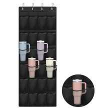 Cup Organizer for Cup, 24 Pockets Capacity Cups Holder for Tumbler, Portable Foldable Hanging Bag