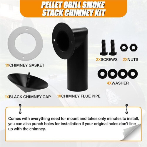 Pellet Grill Smoke Stack Chimney Replacement for Pit Boss Traeger Camp Chef, Replacement Stack Smoker Kits
