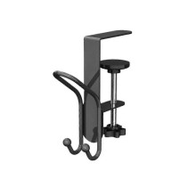 (1pc, Black) 2 in1 Garland and Stocking Mantel Holders with 2 Hooks, Adjustable Mantel Hanger