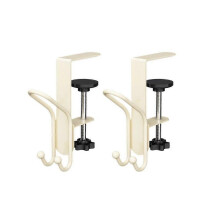 (2pcs, Milky Yellow) 2 in1 Garland and Stocking Mantel Holders with 2 Hooks, Adjustable Mantel Hanger