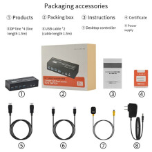 8K DP KVM- voor 2 Computers USB 3.0 KVM- 2 in 2 Uit en 4 USB 3.0-Poorten voor Muis-Toetsenbordmonitor US-Stekker