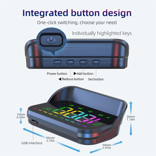 M23 Color GPS HUD Heads  Display, Car Windshield Projector Speedometer MPH Compass Direction 2