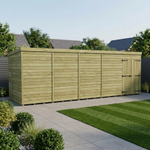 19 x 6 Pent Shed Tanalised (Double Door, No Windows)