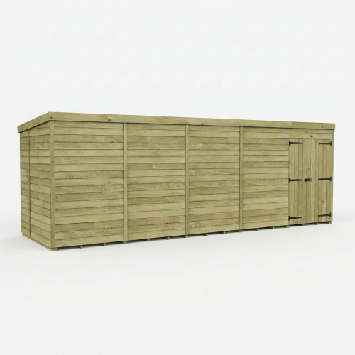 19 x 6 Pent Shed Tanalised (Double Door, No Windows) 1