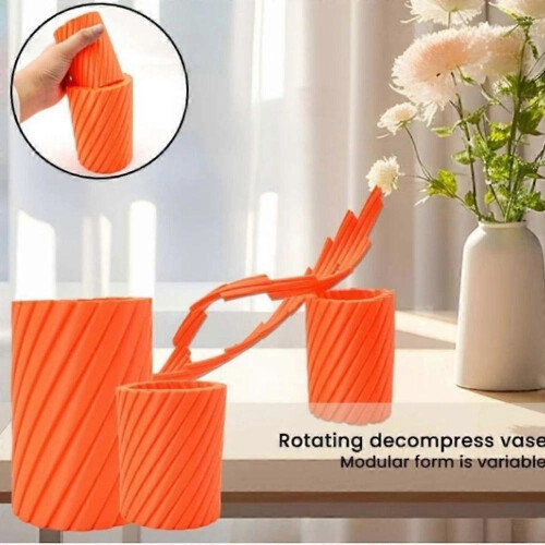 (S) 3d Variable Rotating Decompression Vase Multi-segment Infinite Rotation Variable Molds Plastic Creative Home Ornaments