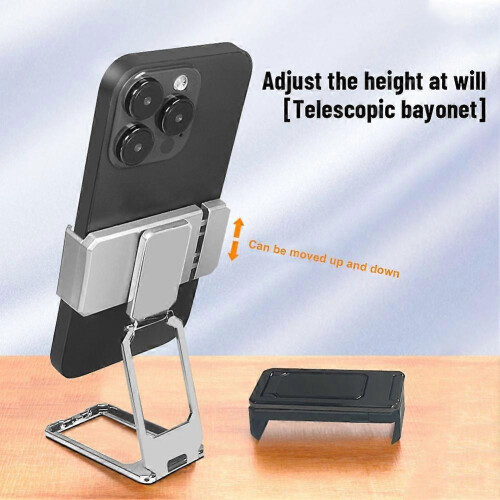 (Silver) New Upgraded Back Clip Type 360 Folding Bracket, Cell Phone Stand 1