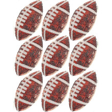 (red02) 9 Pack Sequin Football Patches,Trucker Hat Patches,Iron on Rugby Fabric Patches