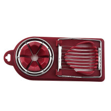 (White) Multifunctional Egg Slicer Cutter 2 in 1 Egg Cutter Stainless Steel Fruit Slicer For Kitchen Accessories