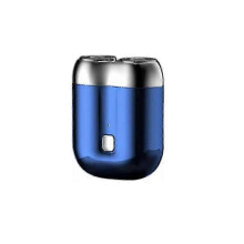 (Blue) Double-headed Mini Magnetic Shaver Type-C Charging Silent Washable Electric Shaver Portable Men Women Electric Razor New