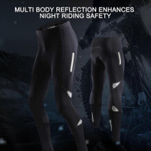 (AS 2XL and USA L, Black) Silicone Padded Reflective Mesh Biking Pant Sweat-Absorbent Riding Pants for MTBs Road Bike