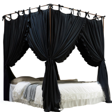 Dosel para cama Mosquitera de doble capa Elegante Negro 1x2x2.1m — cortina cama, mosquitera, decoración dormitorio