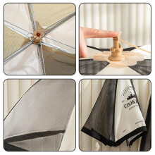 (Round 80cm, A) Stylish Large Table Cover for Meal Food Anti Mosquitoes Fly Meal Cover for Home Use