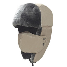 (Khaki) Winter Caps for Men Women Caps with Scarf Hats Cycling Windproof Outdoor Cap Anti-fog Hat