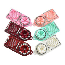 (Red) Multifunctional Egg Slicer Cutter 2 in 1 Egg Cutter Stainless Steel Fruit Slicer For Kitchen Accessories