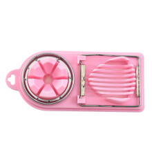 (Dark Pink) Multifunctional Egg Slicer Cutter 2 in 1 Egg Cutter Stainless Steel Fruit Slicer For Kitchen Accessories