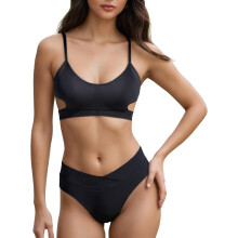 Bikini de dos piezas para mujer, adelgazante, cómodo, negro, S — traje de baño, bañador natación, bikini deportivo