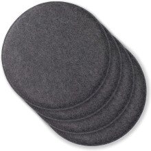 Set de 4 Cojines de Fieltro Redondos Antideslizantes para Silla Gris Oscuro — cojines para sillas
