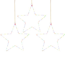 Estrellas LED Iluminación Navideña Impermeable Decorativa Set de 3 Blancas — adornos navidad, luces pilas