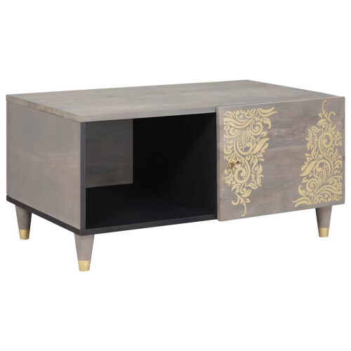 VidaXL vidaXL Coffee Table Grey 80 x 50 x 40 cm Solid Mango Wood