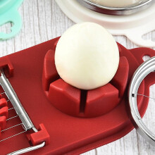 (Light Pink) Multifunctional Egg Slicer Cutter 2 in 1 Egg Cutter Stainless Steel Fruit Slicer For Kitchen Accessories