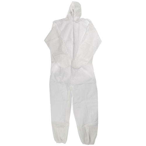 Draper Draper 82454 Disposable Coverall Overall with Zip Elasticated Safety White