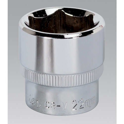 Sealey Sealey SP3822 WallDriveÂ Socket 22mm 3/8"Sq Drive Fully Polished