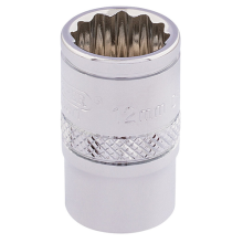 Draper Expert 3/8" Square Drive Hi-Torq 12 Point Socket (12mm) 32772