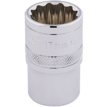Draper Expert 1/2" Square Drive Hi-Torq 12 Point Socket (17mm) 33167