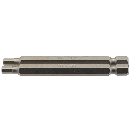 Draper DRAPER 4mm 1/4" Hex. Hexagonal Insert Bit 75mm Long x 2 64321