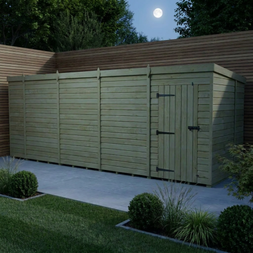 19 x 6 Pent Shed Tanalised (Single Door, No Windows) 2