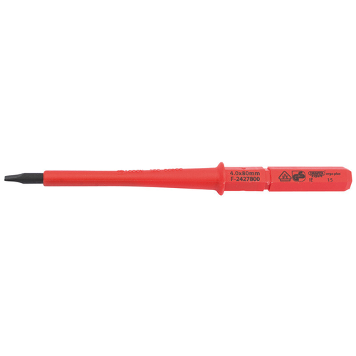 Draper Draper Ergo + Plain Slot VDE Interchangeable Screwdriver Blade 4 x 100mm 24738