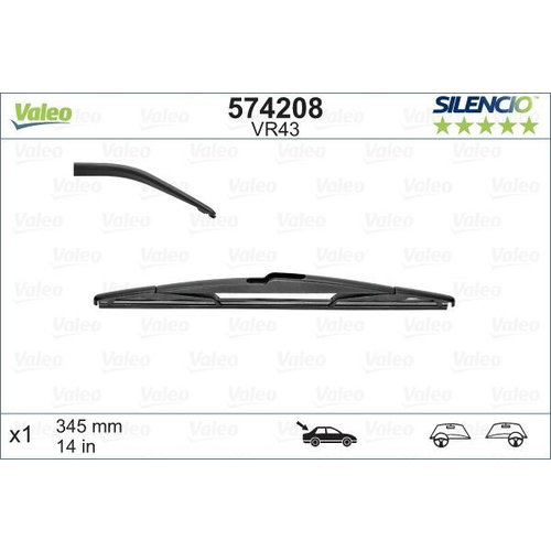 Wiper Blade 574208 by Valeo Left/Right - Single