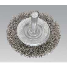 Sealey SFBS50 Flat Wire Brush Stainless Steel 50mm with 6mm Shaft
