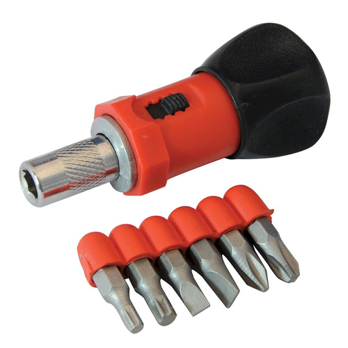 Silverline Silverline Stubby Ratchet Screwdriver Set 7pce  250488
