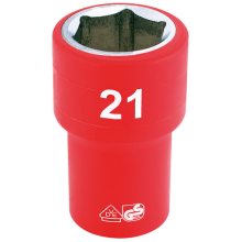 Draper Expert 1/2" Sq. Dr. Fully Insulated VDE Socket (21mm) 31941